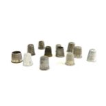 Selection of thimbles to include some silver