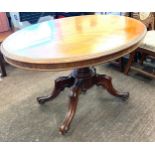 Victorian mahogany loo table with original casters