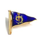 9ct gold enamel navy flag 4.7g