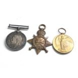 3 ww1 medals 14-1 5 star to 3528 j.burke conn rangers war medal to pte stalker welsh reg & victory