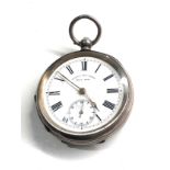 Antique silver open face pocket watch henry e peck London watch is ticking but no warranty given