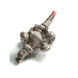 Antique Victorian silver babies rattle & whistle with part coral handle