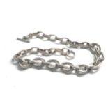 Heavy chunky silver watch chain type necklace weight 90g