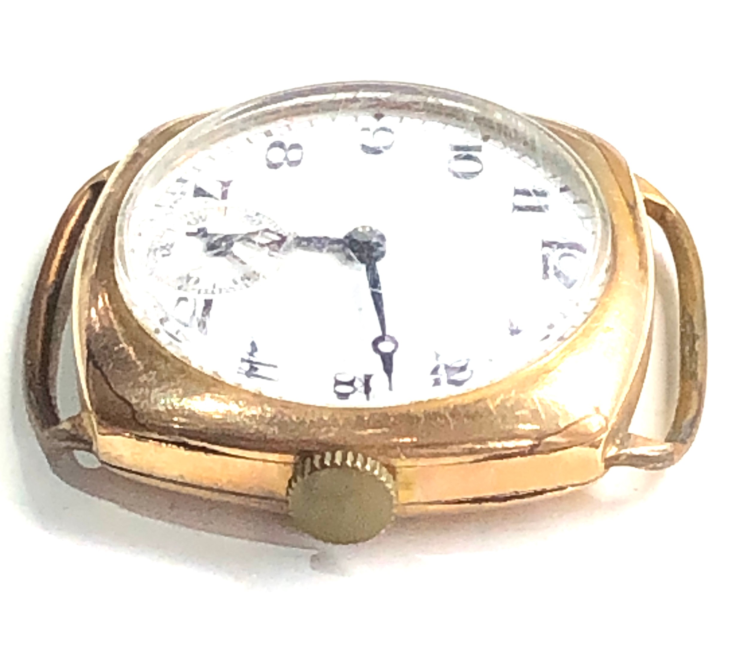 1930s Omega gold plated gents wristwatch the watch is ticking but no warranty given engraved on back - Image 2 of 6