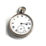 Antique silver open face pocket watch spares or repair movement signed magno