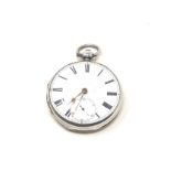 Antique silver fusee open face pocket watch m moore belfast watch is ticking but no warranty given