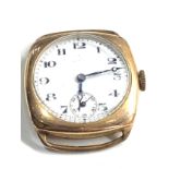 1930s Omega gold plated gents wristwatch the watch is ticking but no warranty given engraved on back