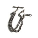 Antique silver double albert watch chain 50g