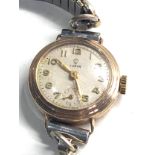 9ct gold ladies rolex tudor wristwatch winds & ticks but no warranty given