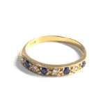 18ct gold vintage sapphire & diamond half-eternity ring (2.2g)