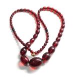 Vintage prystal bakelite graduating beads necklace, 61.3g