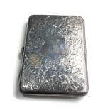 Antique silver wallet / case fitted interior Birmingham silver hallmarks weight 80g