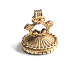 9ct gold antique onyx intaglio fob seal pendant (7.5g)
