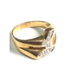 14ct gold vintage diamond initial signet ring (3.7g)