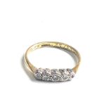 18ct gold & platinum vintage diamond five stone ring (2g)