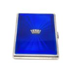 Fine military silver & enamel cigarette case weight 104g