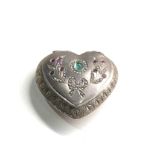 Austrian silver heart stone set pill box