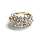 14ct gold cz cluster dress ring (4.1g)