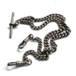 Silver double albert watch chain 29g