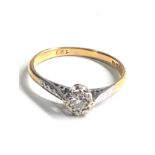 18ct gold vintage diamond solitaire ring (2.1g)