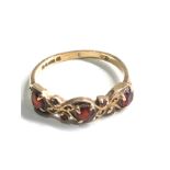 9ct gold vintage garnet dress ring (1.5g)
