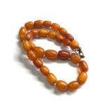 Amber bead necklace weight 13.5g 1 bead cracked in half