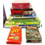 Selection of vintage board games to include BMX challenge, Test match, Creeps etc