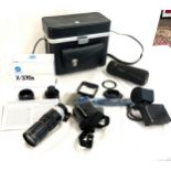 Minolta X37OS camera with camera accessories includes Minolta x-370s, Sun auto tele Zoom etc