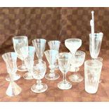 Selection vintage drinking glasses