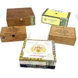 5 Vintage wooden cigar boxes, no contents