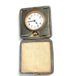 Cased Antique 8 day travel clock / watch working order but no warranty given