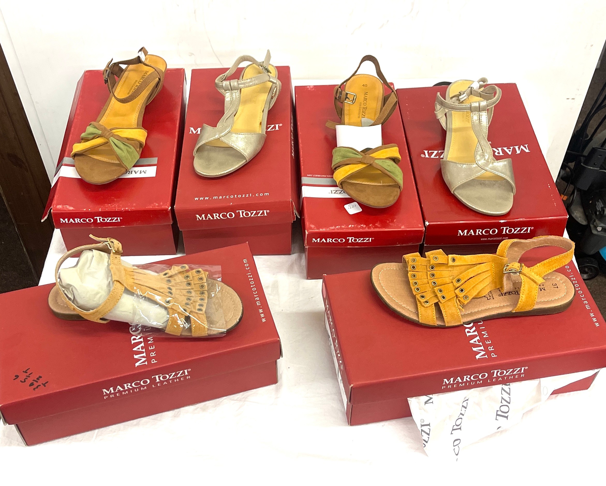 6 new and boxed Marco Tozzi ladies shoes, various sizes