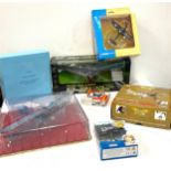 Selection of air craft models to include Motor Max B2 Steralth bomber, Corgi Gloster Sea Gladiator