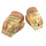 Vintage leather boxing gloves by R. G. Pilch, sports outfitter, Brigg St Norwich