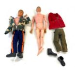 2 Vintage 1964 Palitoy Action men, 1 of which has moveable eyes