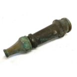 Antique brass fire hose nosel, approximate measurement: 11.5 inches tall