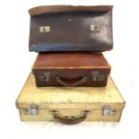 2 Vintage Leather small cases, leather satchel