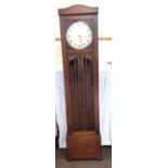 German Grandmother clock with weights and pendulum, approximate measurements: Height 75 inches,