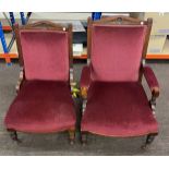 Antique His and Hers armchairs