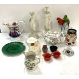 Selection of Antique miscellaneous pottery pieces, all in good overall condition