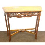 Wooden console table, paint damage to top, as seen in images, approximate measurements Height 30