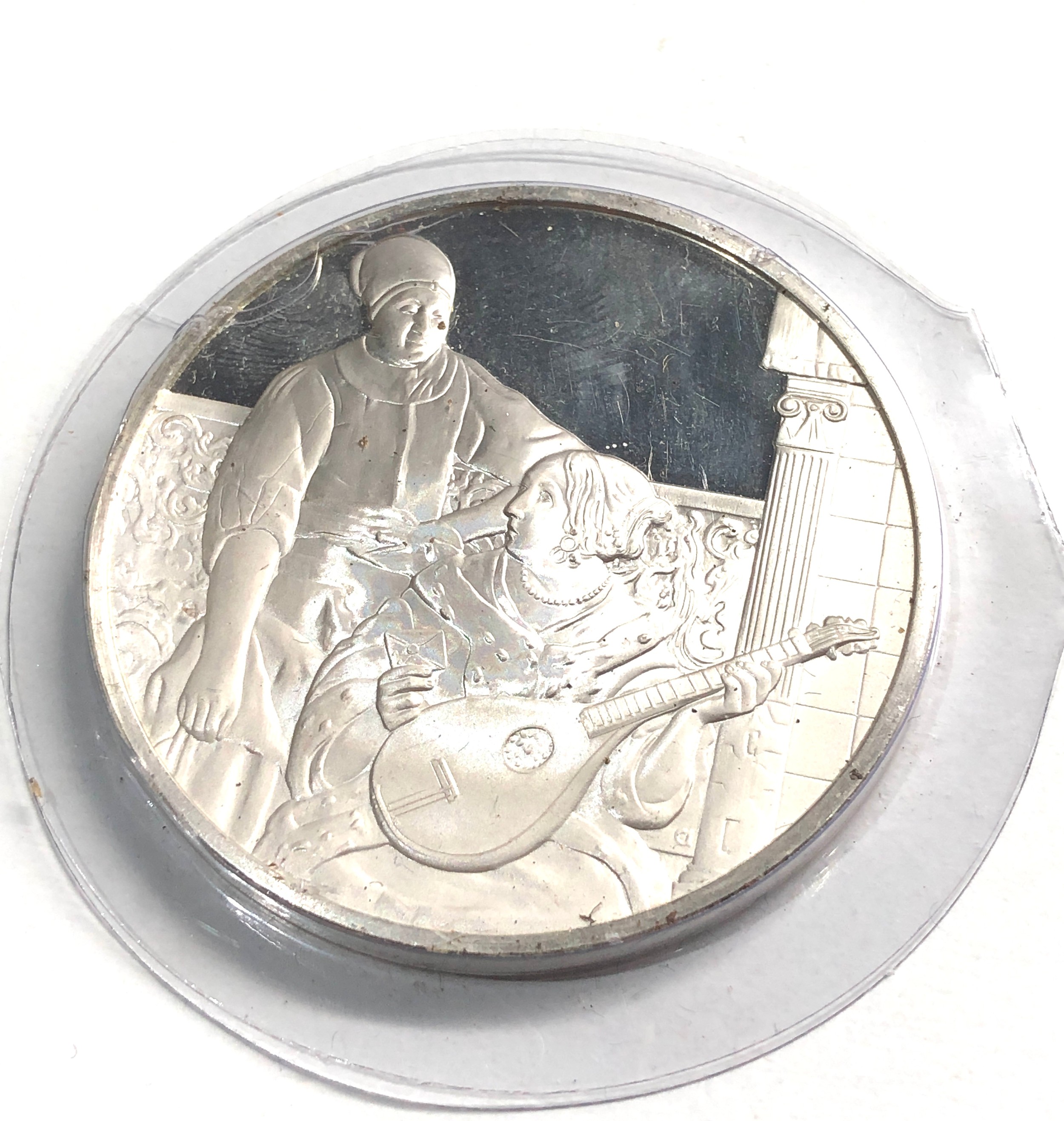 The 100 greatest masterpieces 1978 Hallmarked Silver 2oz medallion - Image 2 of 3