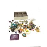 Box of vintage and later costume jewellery