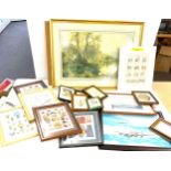 Large selection of framed pictures