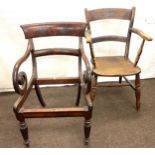 2 Antique carver chairs (Mahogany and Elm)