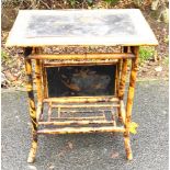 Bamboo and lacquered 2 tier occasional table