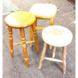 3 Vintage kitchen stools