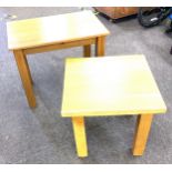 2 Wooden lamp tables largest measures approx 21" tall 26" wide 16" depth