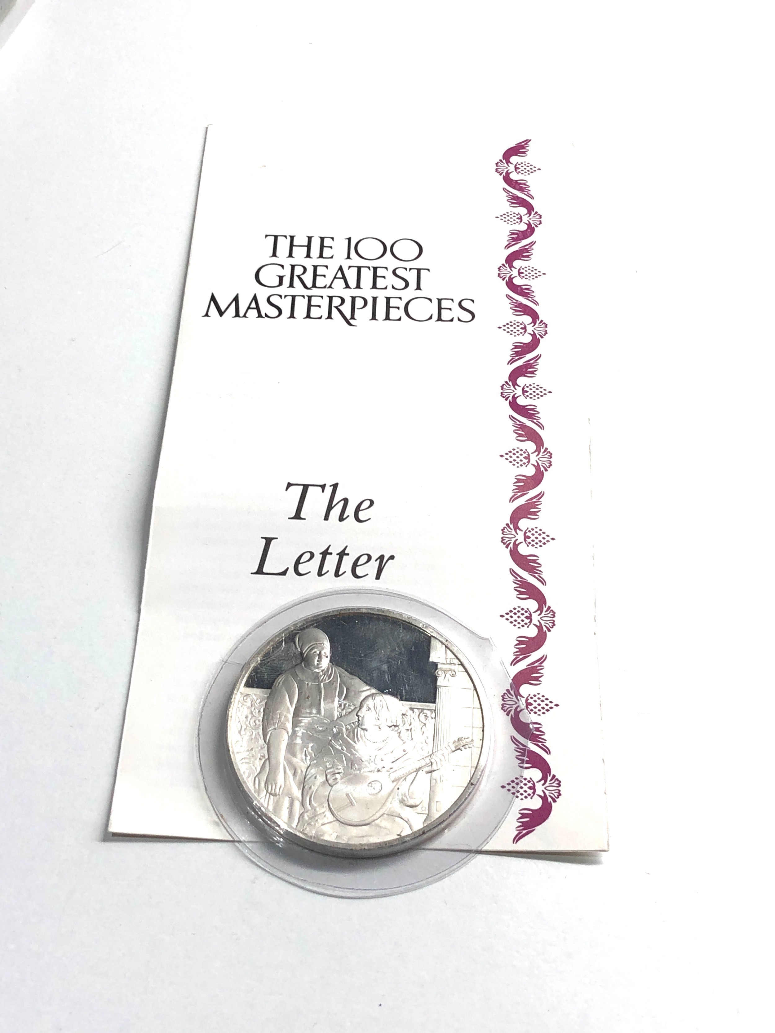 The 100 greatest masterpieces 1978 Hallmarked Silver 2oz medallion