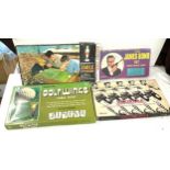 Selection of vintage board games to include Waddingtons table soccer, Waddingtons golf winks game,